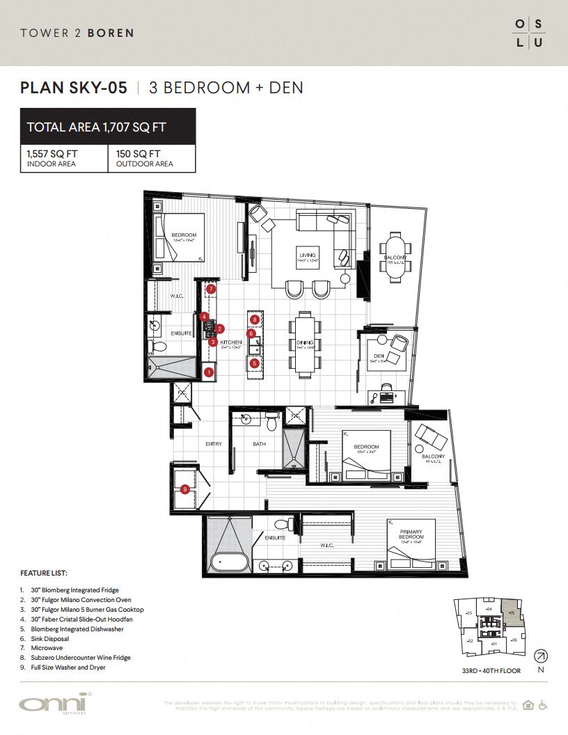 Floor plan for 3 beds, 3 baths, 1557 sqft